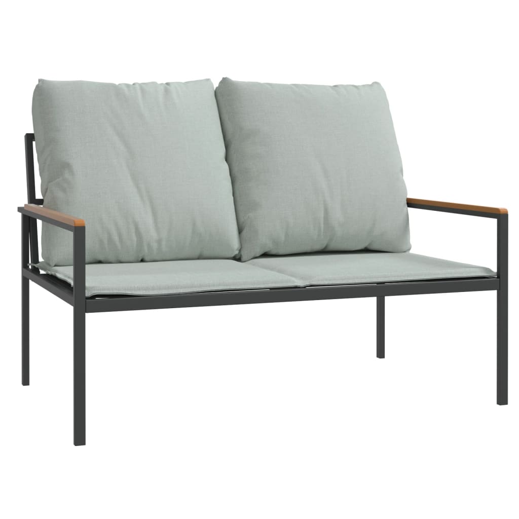vidaXL Salon de jardin 4 pcs avec coussins anthracite acier