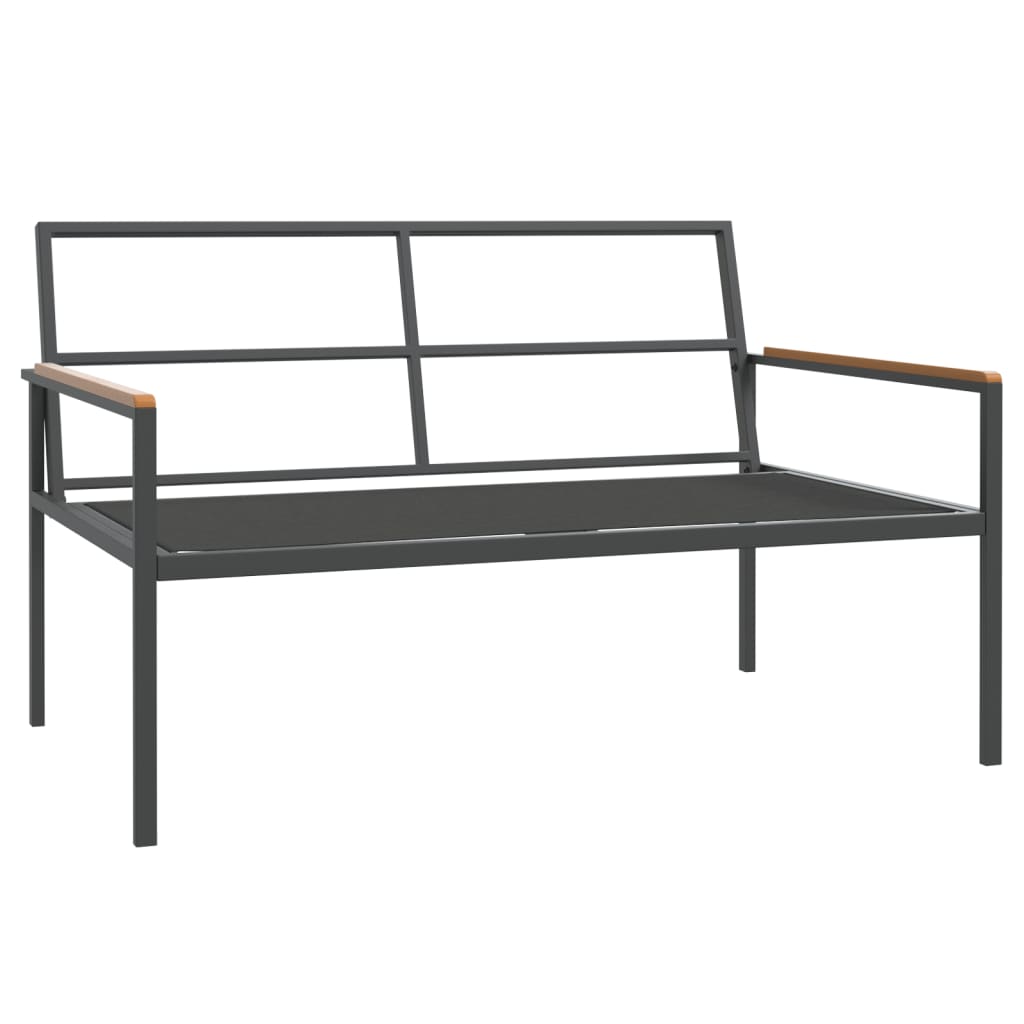 vidaXL Salon de jardin 4 pcs avec coussins anthracite acier