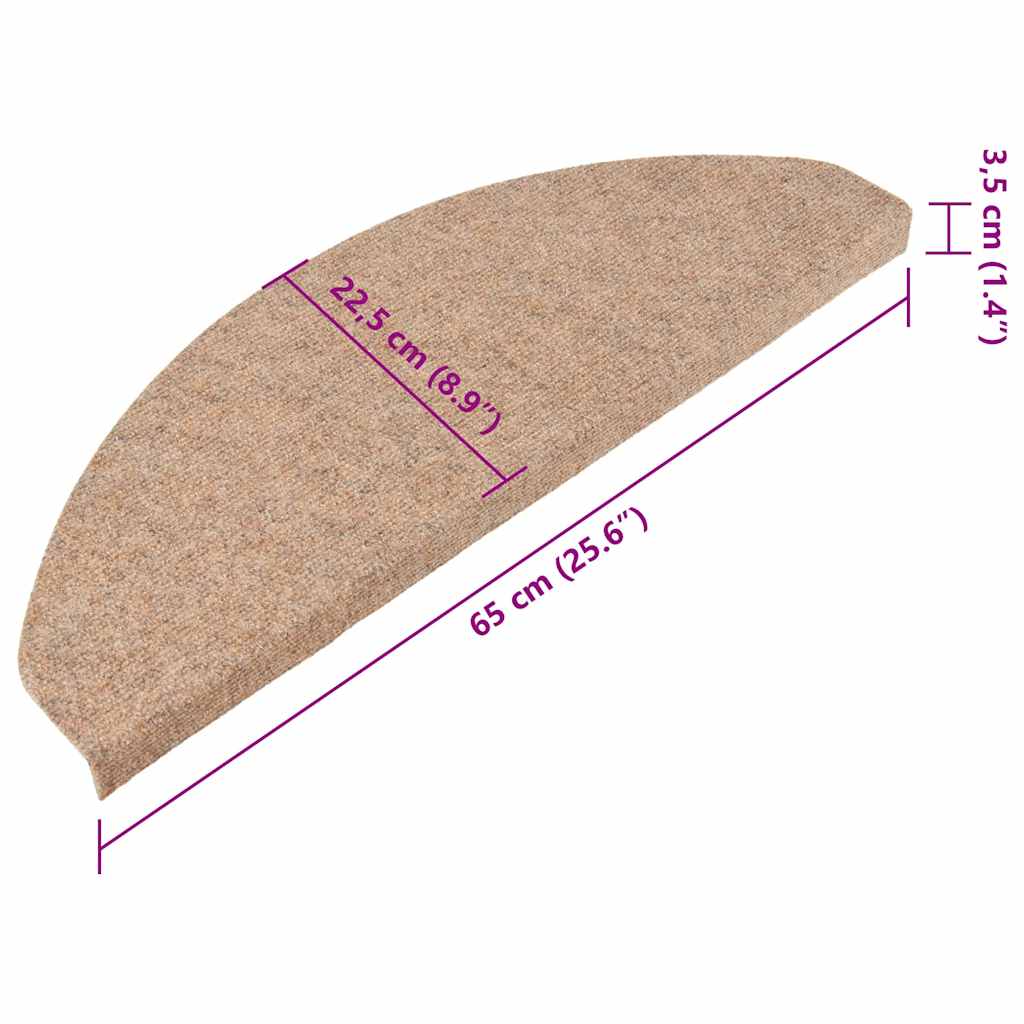 Stufenmatten Selbstklebend 10 Stk. Beige 65x22,5x3,5 cm