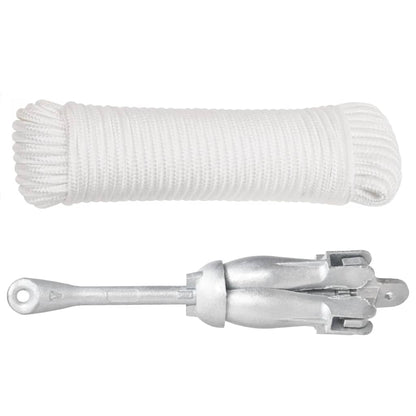 Klappanker mit Seil Silber 8 kg feuerverzinktes Gusseisen