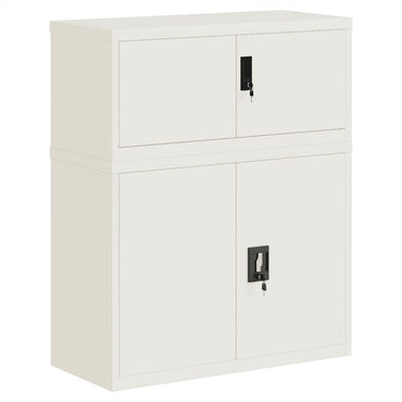 vidaXL Aktenschrank Weiß 90x40x110 cm Stahl