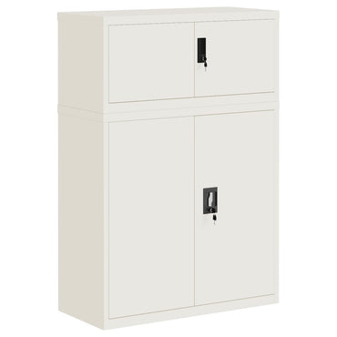 vidaXL Aktenschrank Weiß 90x40x130 cm Stahl