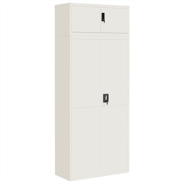 vidaXL Aktenschrank Weiß 90x40x220 cm Stahl