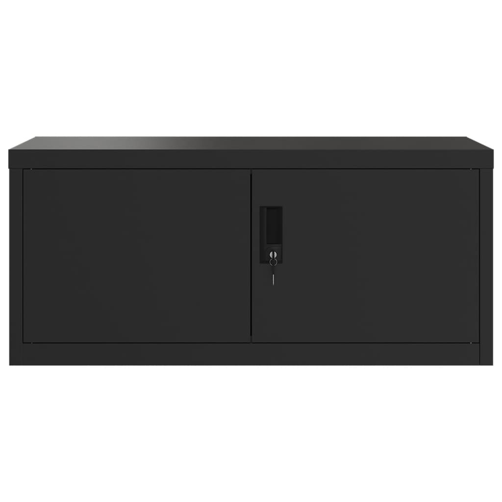 vidaXL Aktenschrank Schwarz 90x40x130 cm Stahl