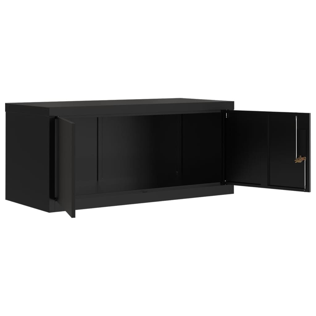 vidaXL Aktenschrank Schwarz 90x40x180 cm Stahl