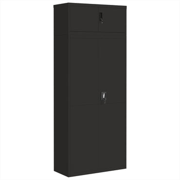 vidaXL Aktenschrank Schwarz 90x40x220 cm Stahl