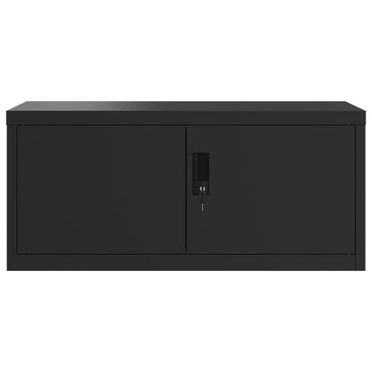 vidaXL Aktenschrank Schwarz 90x40x220 cm Stahl