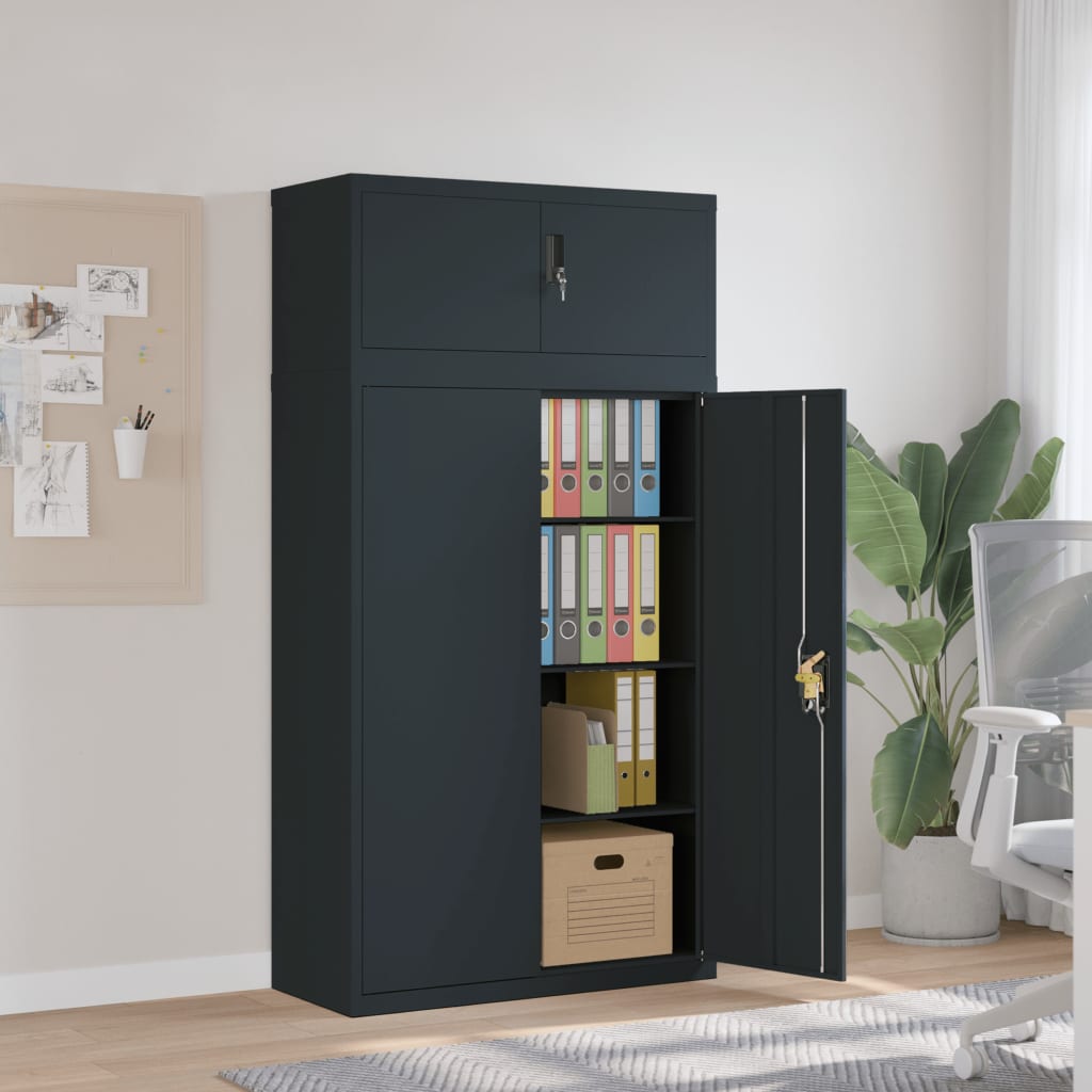 vidaXL Aktenschrank Anthrazit 90x40x180 cm Stahl