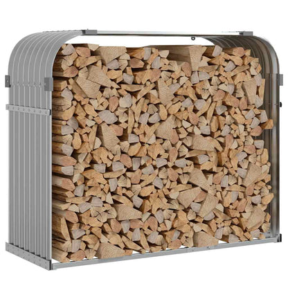 Kaminholzunterstand Hellgrau 120x45x100 cm Verzinkter Stahl