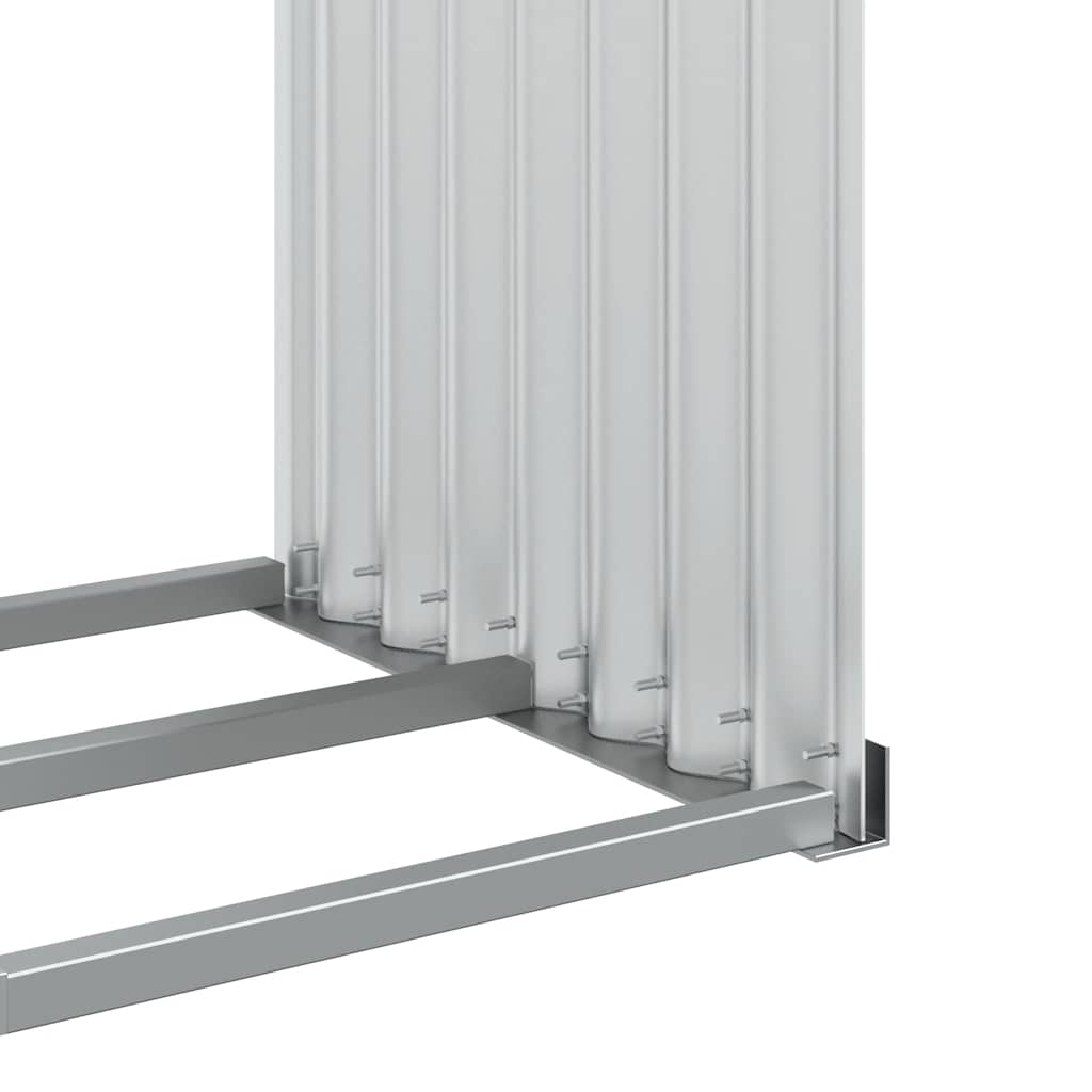 Kaminholzunterstand Silbern 120x45x140 cm Verzinkter Stahl