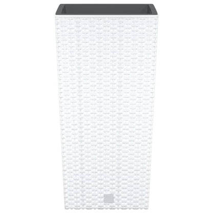 vidaXL Pflanzkübel mit herausnehmbaren Einsatz Weiß 11/26,5L PP-Rattan