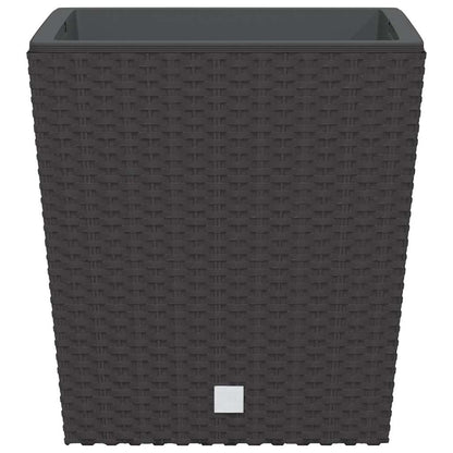 vidaXL Pflanzkübel mit herausnehmbaren Einsatz Braun 21/32 L PP-Rattan