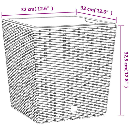 vidaXL Pflanzkübel mit herausnehmbaren Einsatz Braun 21/32 L PP-Rattan