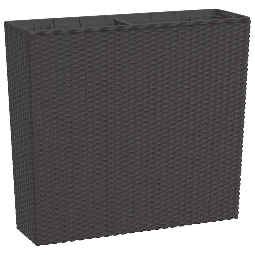 vidaXL Pflanzkübel mit herausnehmbaren Einsatz Braun 12/44 L PP-Rattan