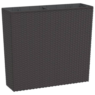 vidaXL Pflanzkübel mit herausnehmbaren Einsatz Braun 12/44 L PP-Rattan