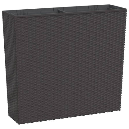 vidaXL Pflanzkübel mit herausnehmbaren Einsatz Braun 12/44 L PP-Rattan