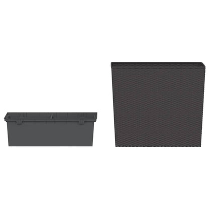 vidaXL Pflanzkübel mit herausnehmbaren Einsatz Braun 12/44 L PP-Rattan
