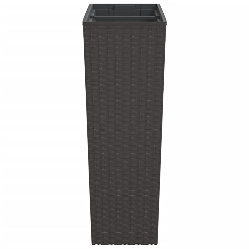 vidaXL Pflanzkübel mit herausnehmbaren Einsatz Braun 12/44 L PP-Rattan