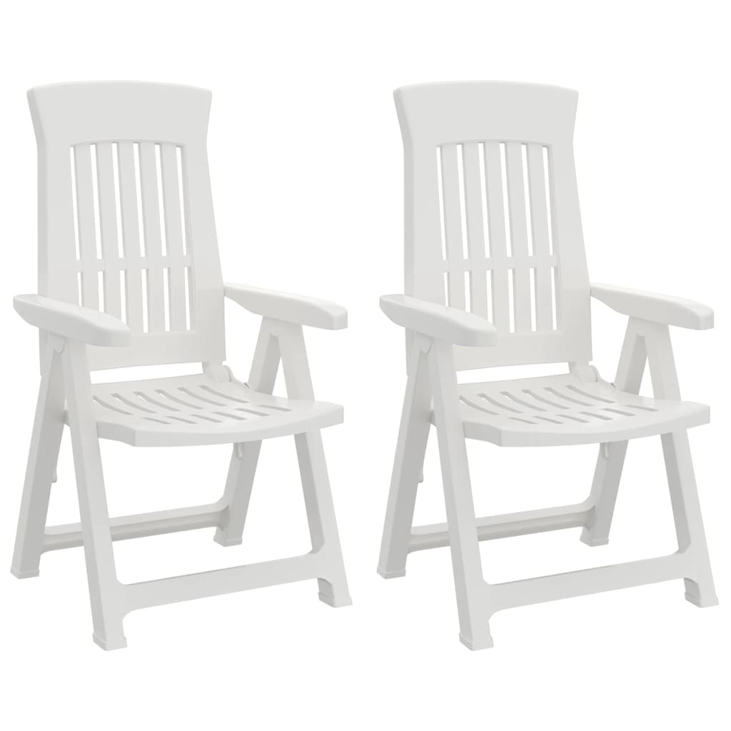 vidaXL Chaises de jardin 2 pcs. Réglables Blanc PP