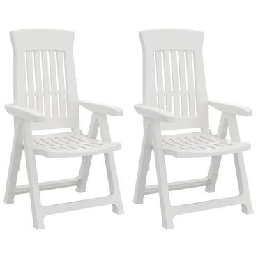 vidaXL Chaises de jardin 2 pcs. Réglables Blanc PP