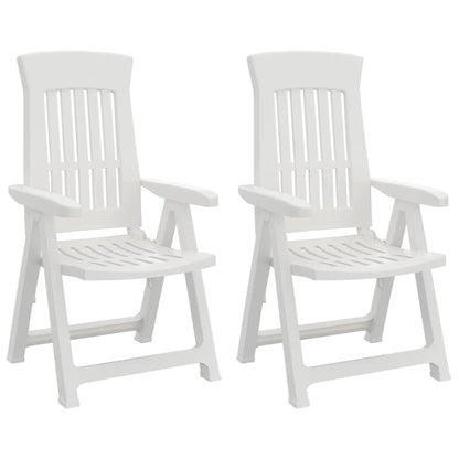 vidaXL Chaises de jardin 2 pcs. Réglables Blanc PP