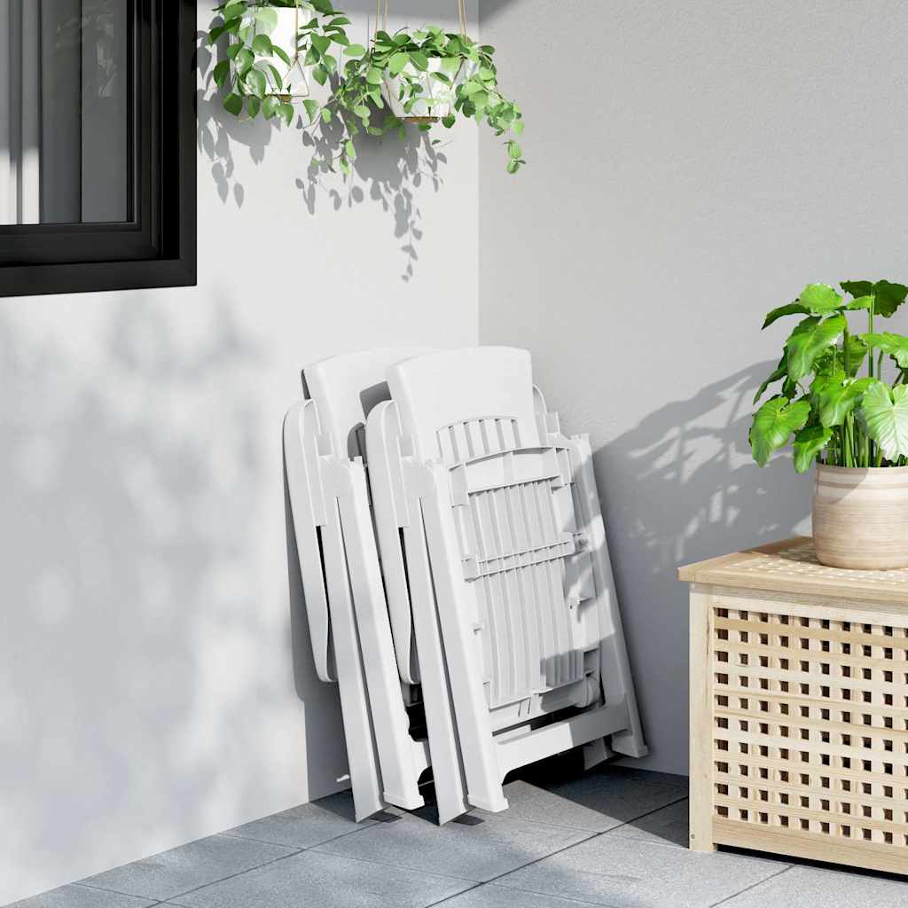 vidaXL Chaises de jardin 2 pcs. Réglables Blanc PP