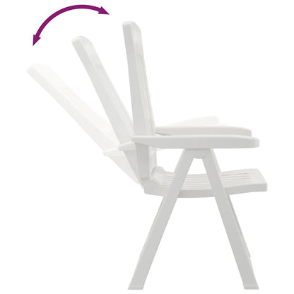 vidaXL Chaises de jardin 2 pcs. Réglables Blanc PP