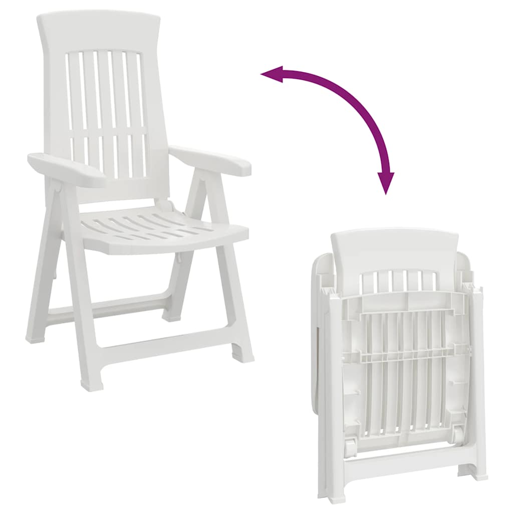 vidaXL Chaises de jardin 2 pcs. Réglables Blanc PP