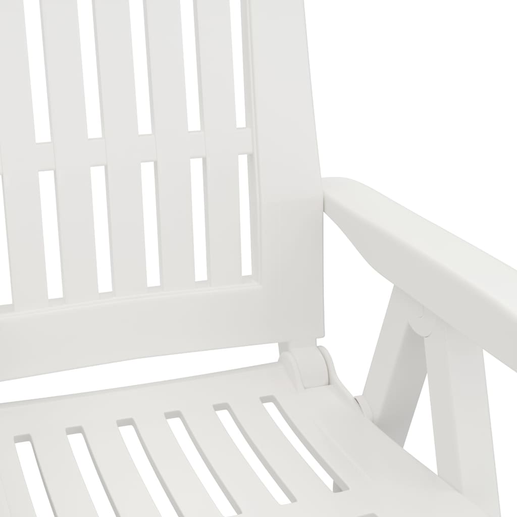 vidaXL Chaises de jardin 2 pcs. Réglables Blanc PP