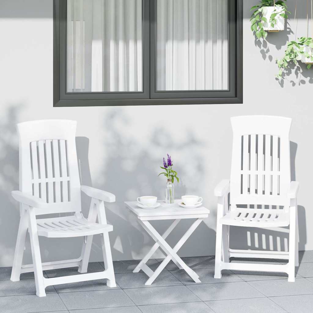 vidaXL Chaises de jardin 2 pcs. Réglables Blanc PP