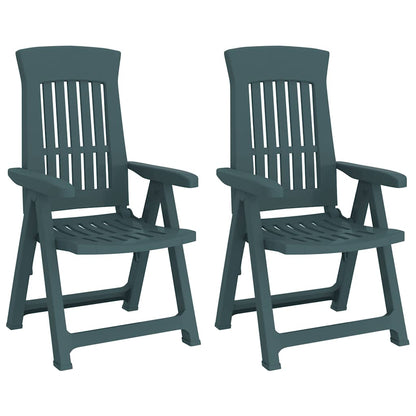 vidaXL Chaises de jardin 2 pcs Réglables Vert PP