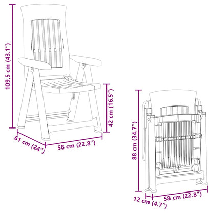 vidaXL Chaises de jardin 2 pcs Réglables Vert PP