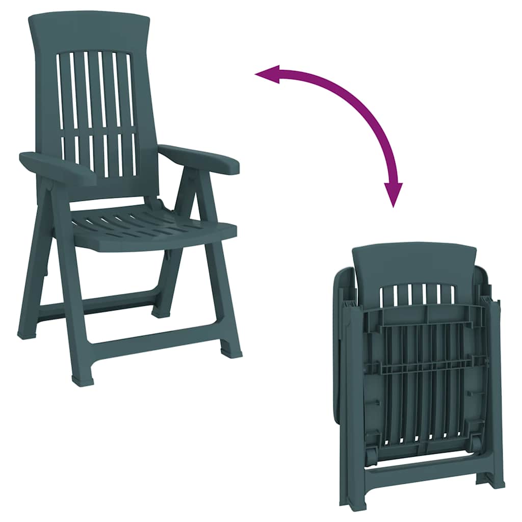 vidaXL Chaises de jardin 2 pcs Réglables Vert PP