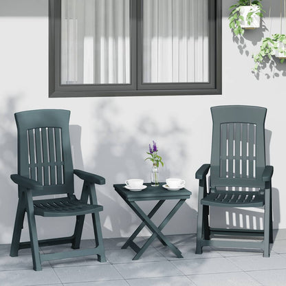 vidaXL Chaises de jardin 2 pcs Réglables Vert PP