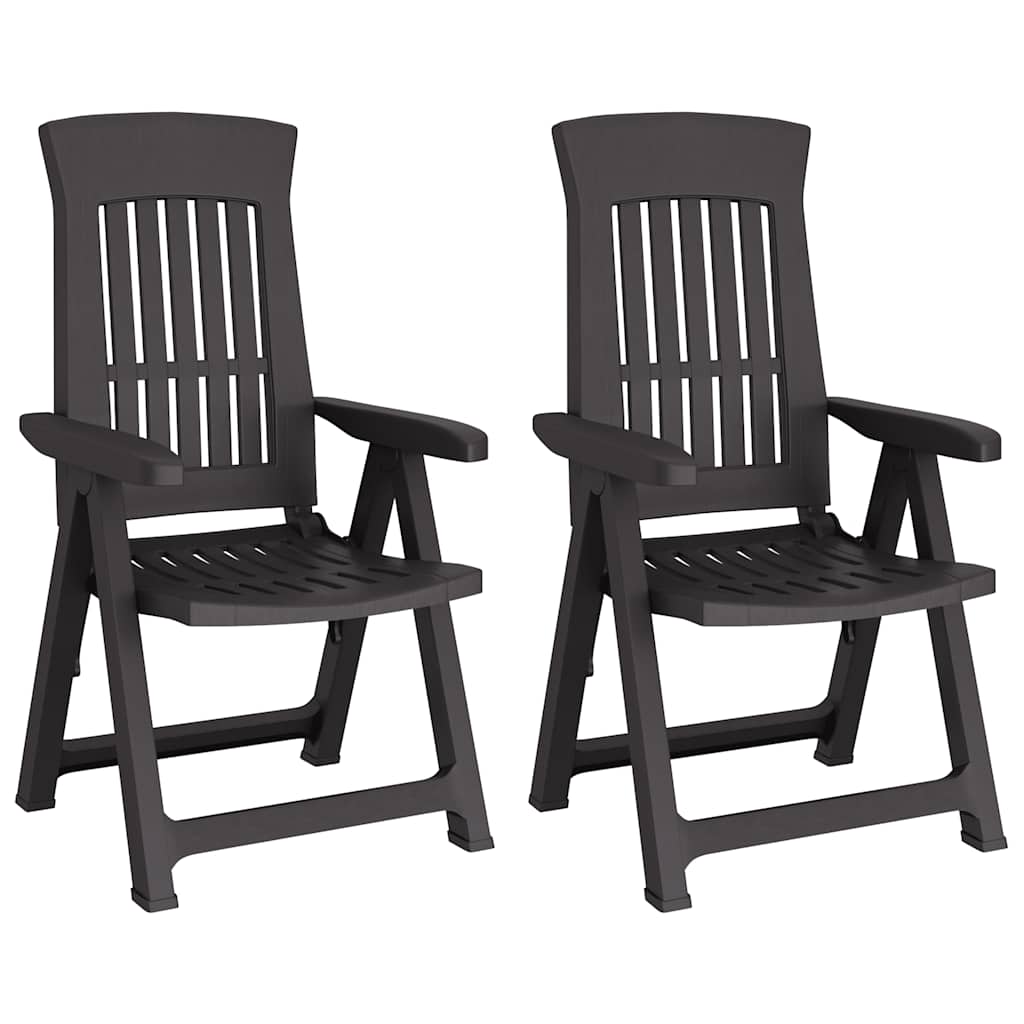 vidaXL Chaises de jardin 2 pcs. Réglables Anthracite PP