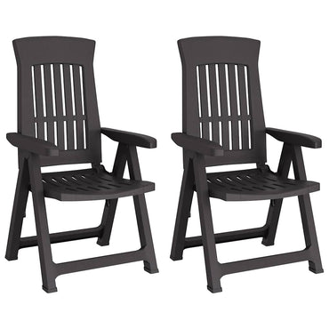 vidaXL Chaises de jardin 2 pcs. Réglables Anthracite PP