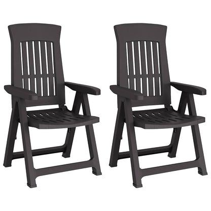 vidaXL Chaises de jardin 2 pcs. Réglables Anthracite PP