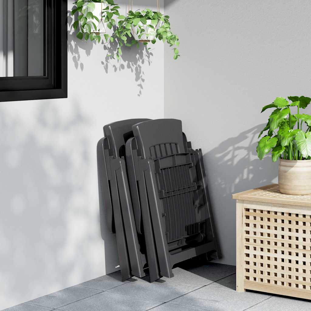 vidaXL Chaises de jardin 2 pcs. Réglables Anthracite PP