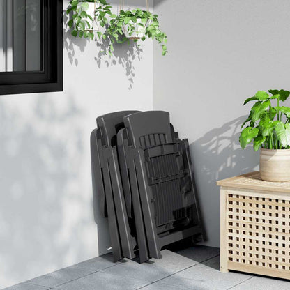 vidaXL Chaises de jardin 2 pcs. Réglables Anthracite PP