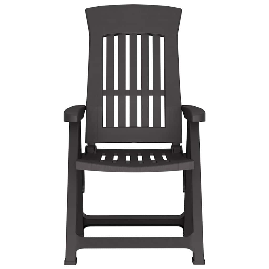 vidaXL Chaises de jardin 2 pcs. Réglables Anthracite PP