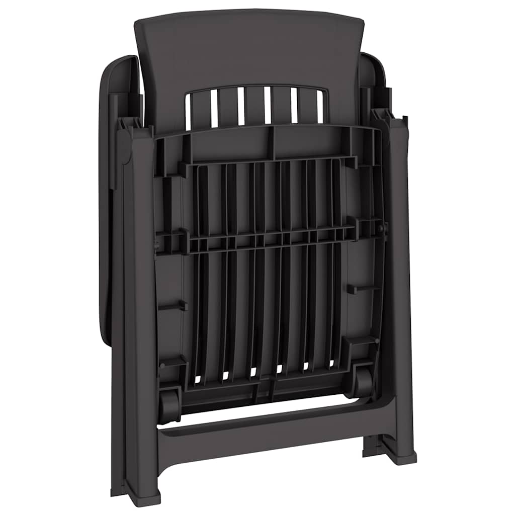 vidaXL Chaises de jardin 2 pcs. Réglables Anthracite PP
