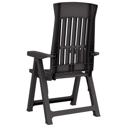 vidaXL Chaises de jardin 2 pcs. Réglables Anthracite PP