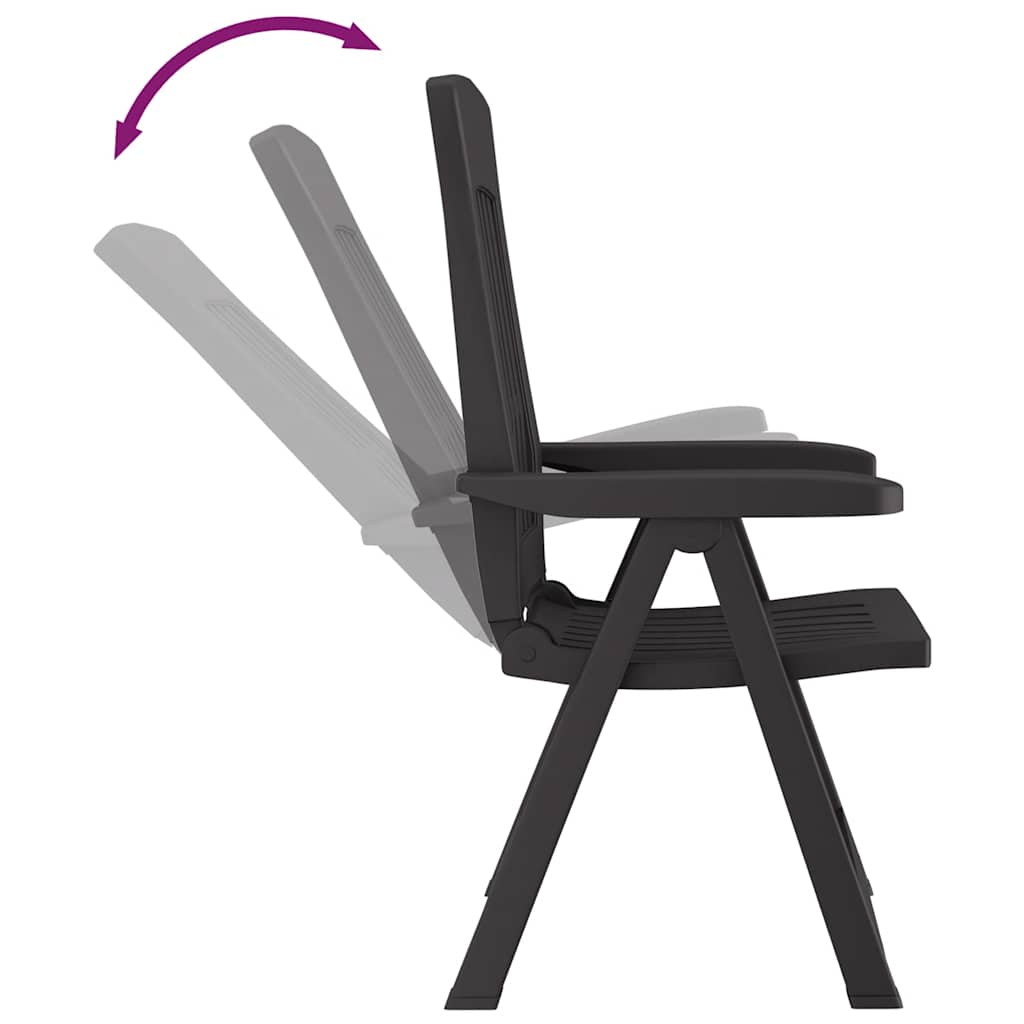 vidaXL Chaises de jardin 2 pcs. Réglables Anthracite PP