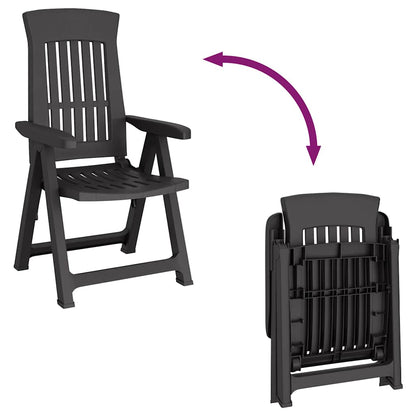 vidaXL Chaises de jardin 2 pcs. Réglables Anthracite PP