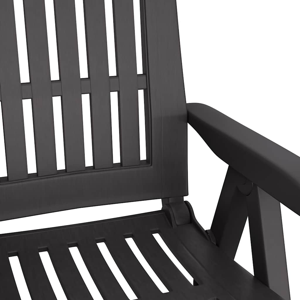 vidaXL Chaises de jardin 2 pcs. Réglables Anthracite PP