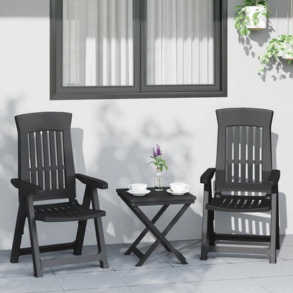 vidaXL Chaises de jardin 2 pcs. Réglables Anthracite PP
