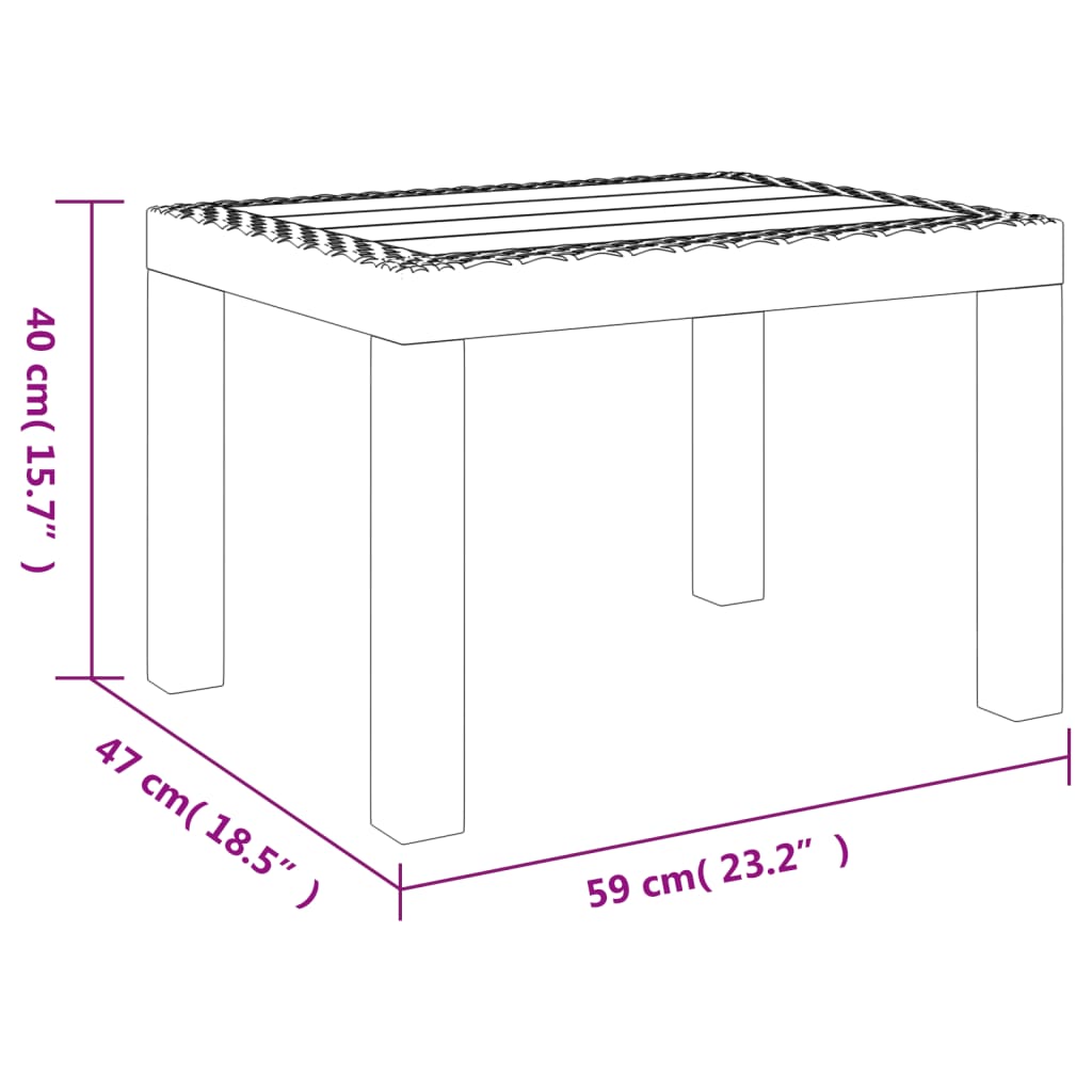 vidaXL Gartentisch Anthrazit 59x47x40 cm PP