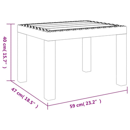 vidaXL Gartentisch Anthrazit 59x47x40 cm PP