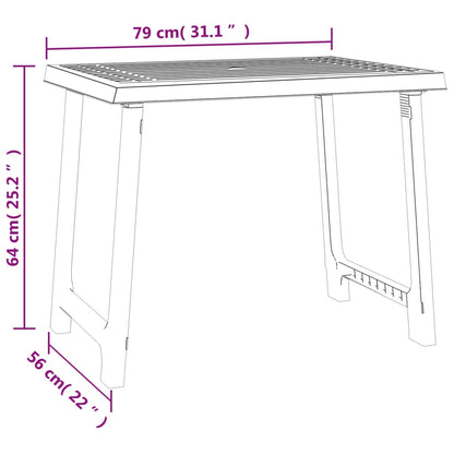 vidaXL Campingtisch Grün 79x56x64 cm PP Holzoptik