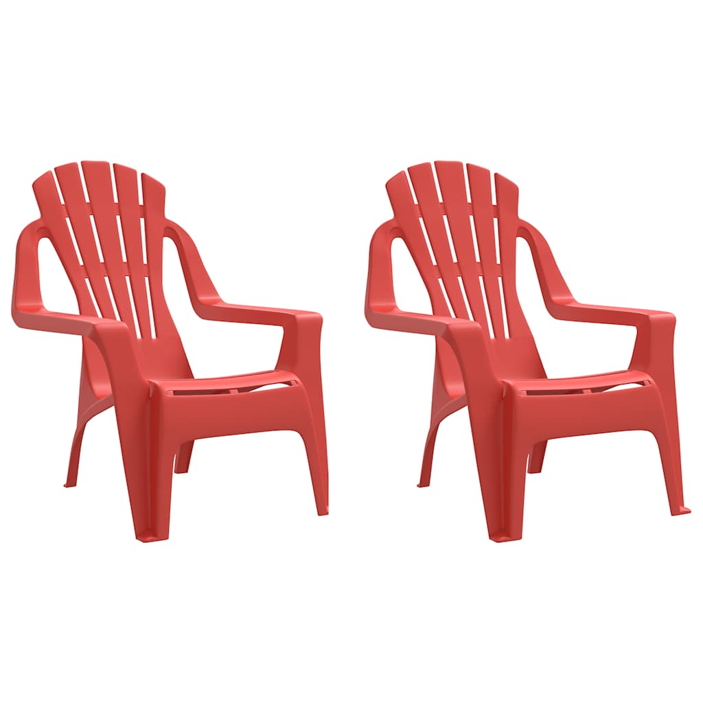 vidaXL Chaises de jardin pour enfants 2 pcs Rouge 37x34x44 cm PP aspect bois